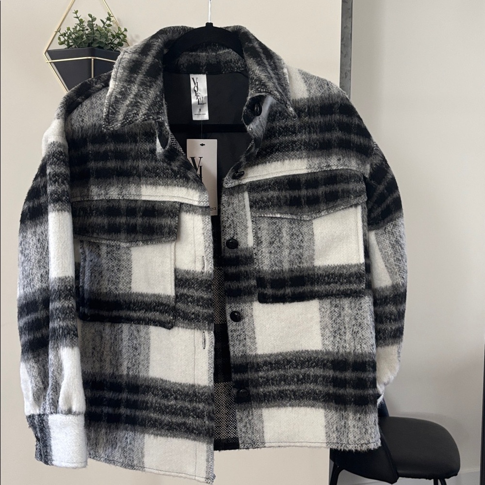 Black and White Plaid Jacket